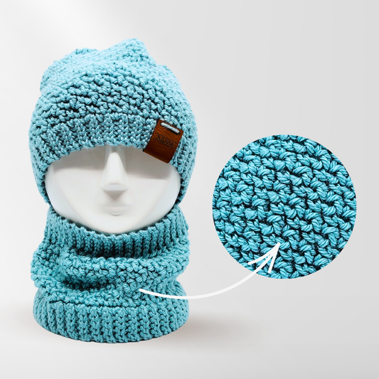 Ensemble de Patrons de Tuque et de Cache-cou Joie de Vivre au Crochet - Tailles Nouveau-né à Adulte